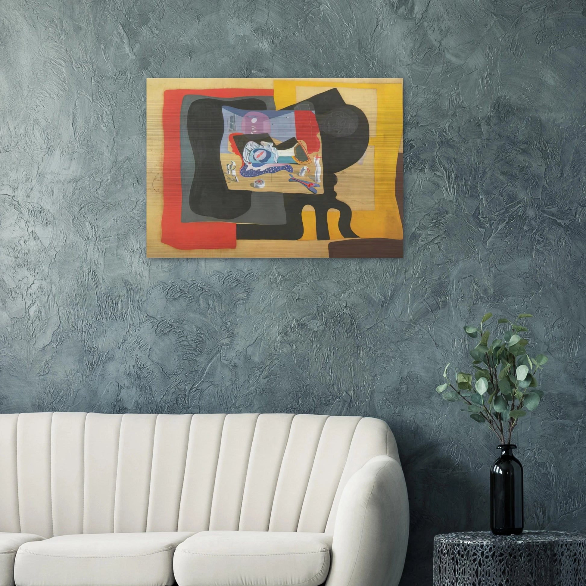 STILL LIFE WITH MOONIGHT - Salvador Dali Brushed Aluminum Print - 70x100 cm / 28x40 inches | Salvador Dali Aluminum Print | Salvador Dali Prints