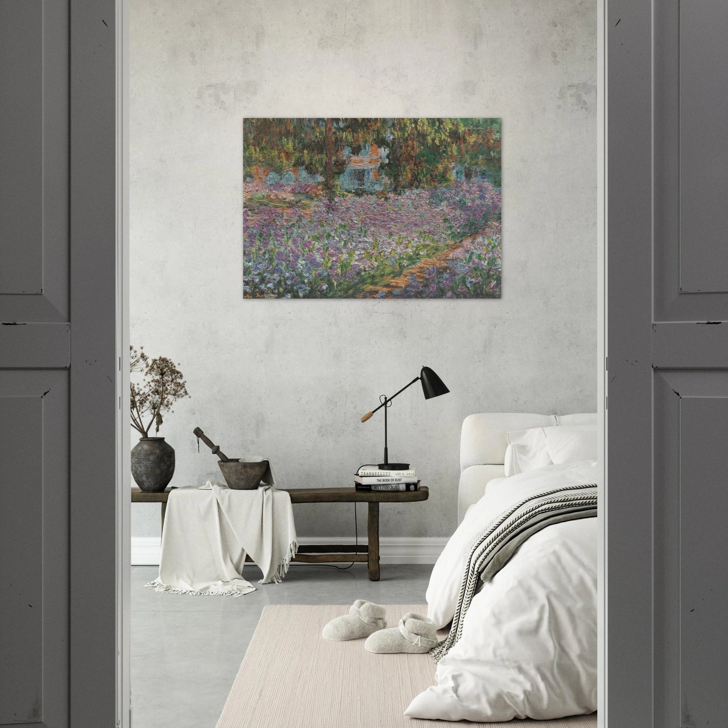 The Artist's Garden at Giverny - claude monet Brushed Aluminum Print - 70x100 cm / 28x40 inches | claude monet Aluminum Print | claude monet Prints