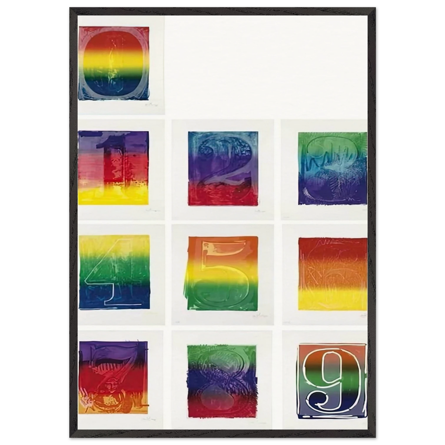 COLOR NUMERAL SERIES ULAE 59 68 1969 - Jasper Johns 70x100 cm / 28x40 inches Framed Art Print – Black Wooden Frame