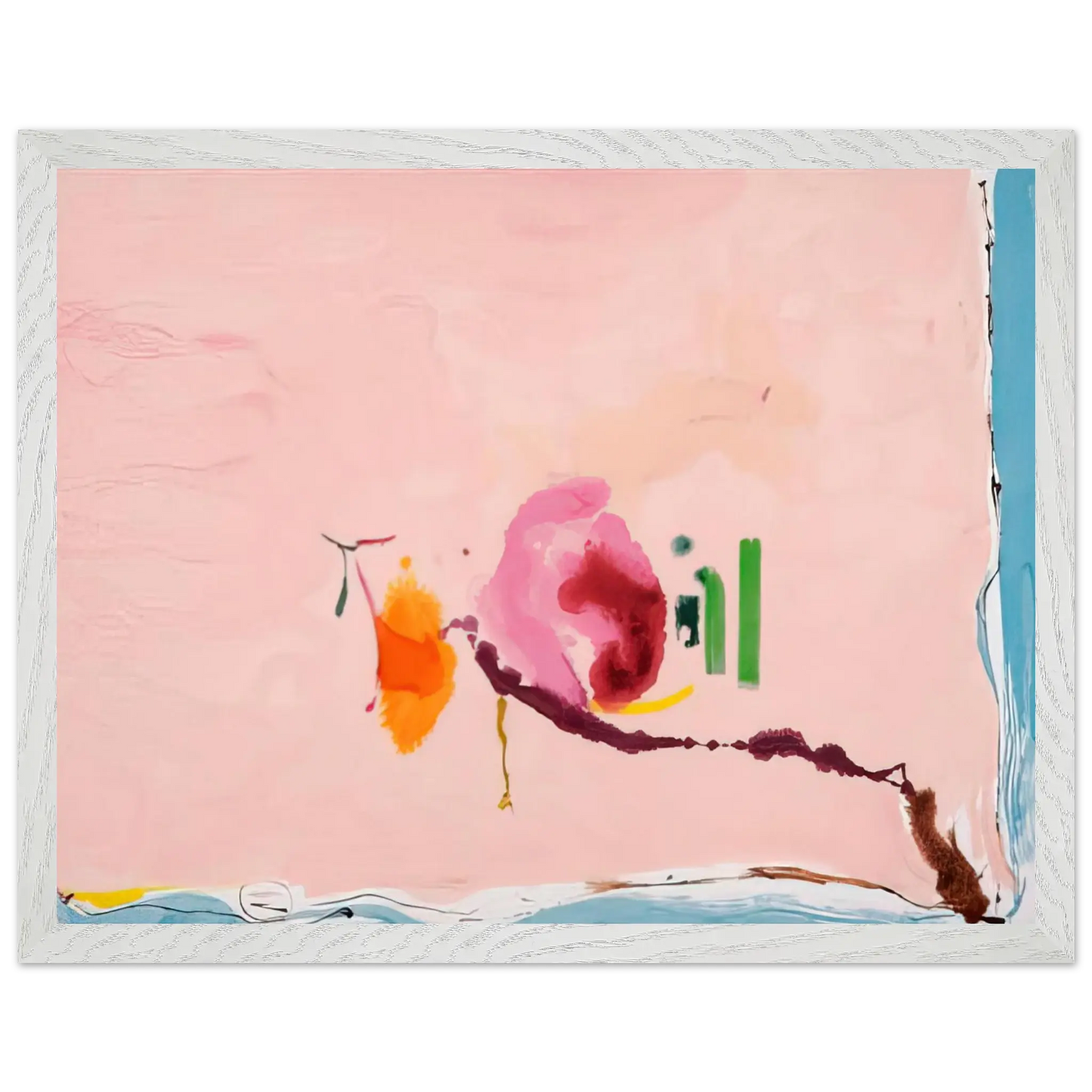 Helen Frankenthaler - Flirt - 1995 Wall art - 15x20 cm / 6x8 inches - Premium Wooden Framed Poster With Fine Art Paper - Black frame