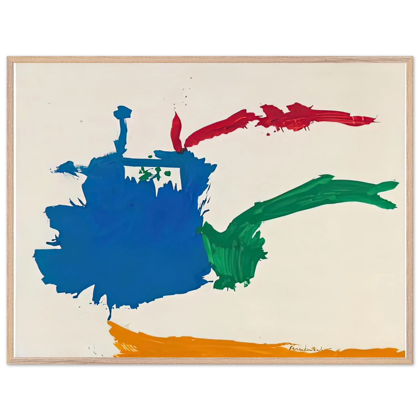 Helen Frankenthaler - Italian Beach, 1960- Wall Art - 21x29.7 cm / 8x12" - Premium Wooden Framed Poster With Fine Art Paper-canvas - Black frame