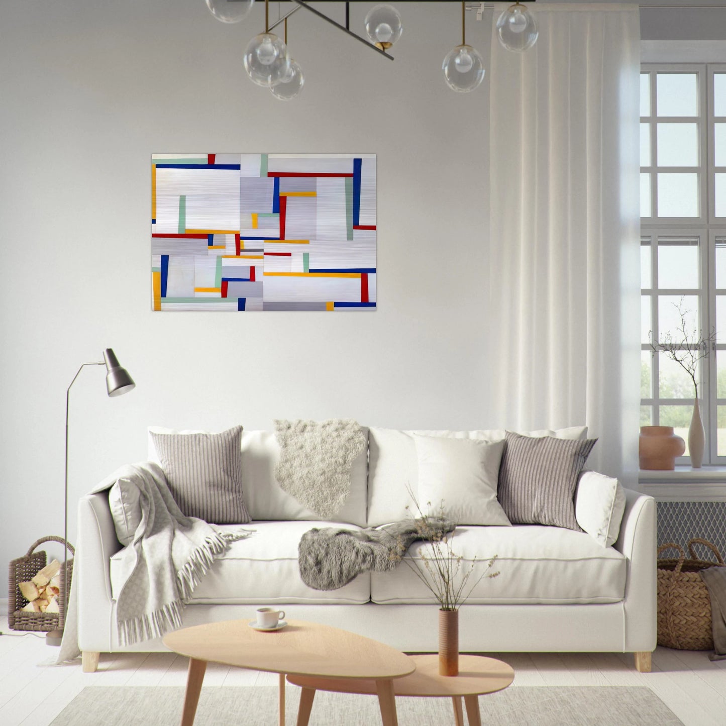 Relational Painting #9 - 1946 - Fritz Glarner Brushed Aluminum Print - 70x100 cm / 28x40 inches | Fritz Glarner Aluminum Print | Fritz Glarner Prints