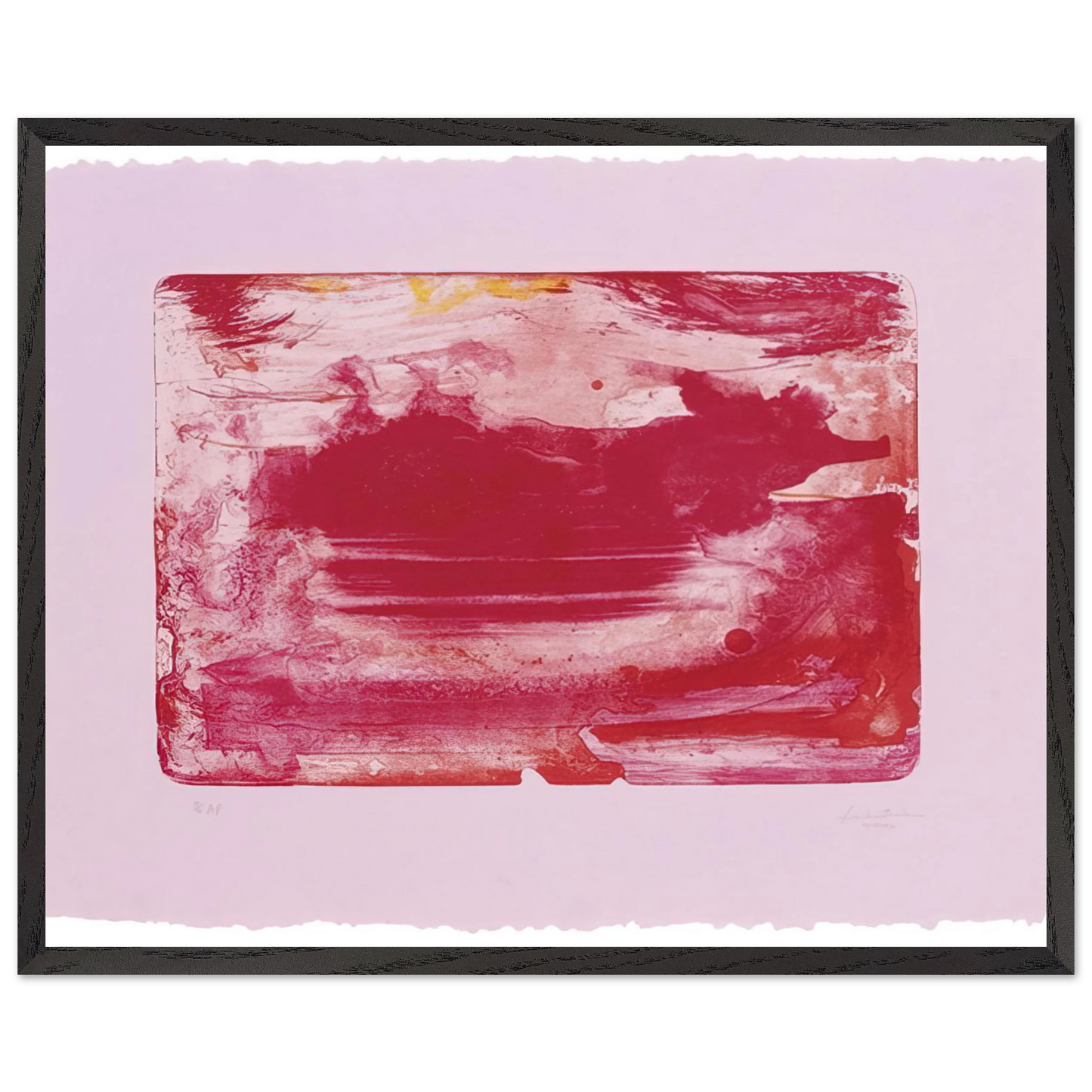 Helen Frankenthaler - The Red Sea - 1982 Wall art - A2 (42 x 59.4  cm) - Premium Wooden Framed Poster With Fine Art Paper-canvas - Wood frame