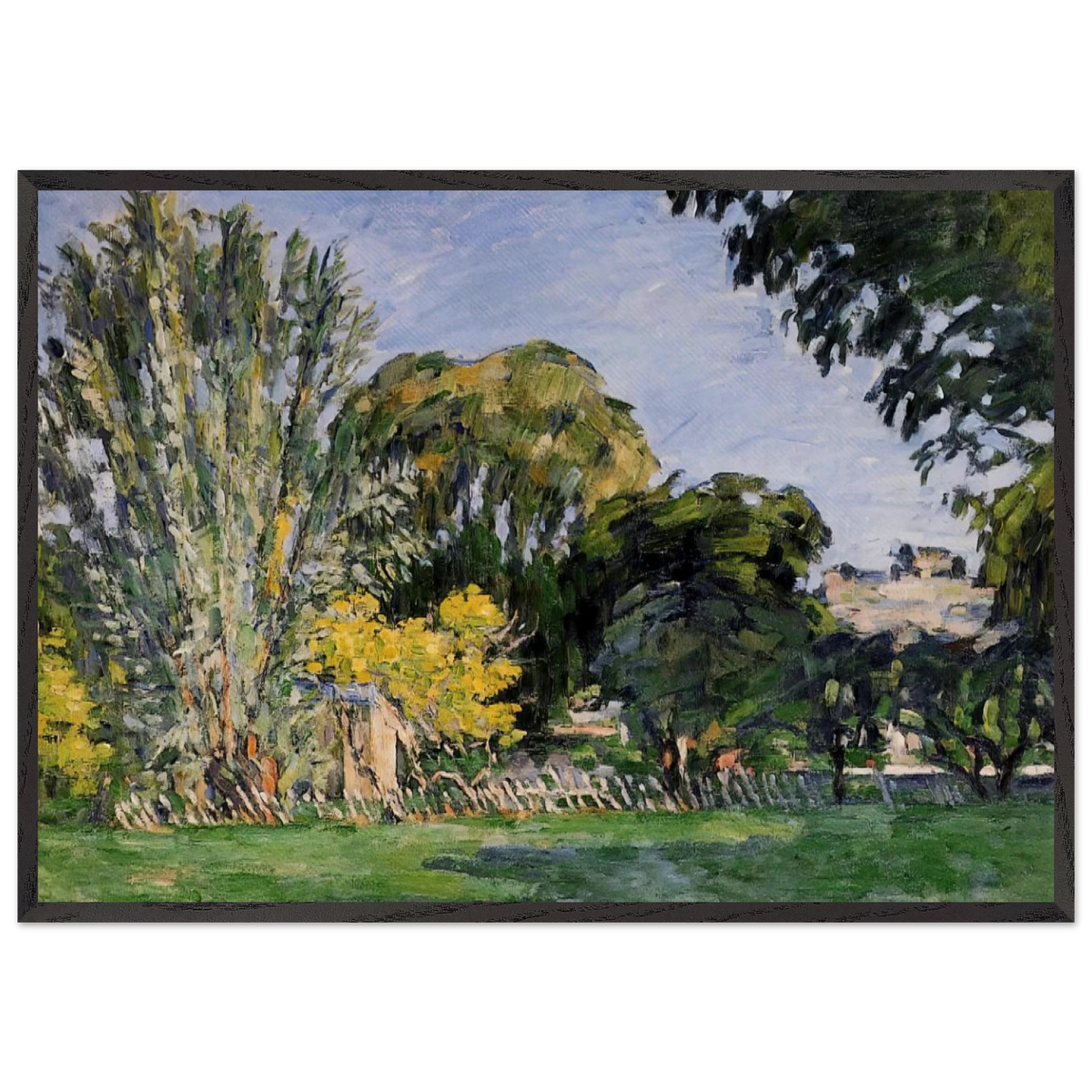 The Trees of Jas de Bouffan - Paul Cezanne 70x100 cm / 28x40 inches Framed Art Print – Black Wooden Frame