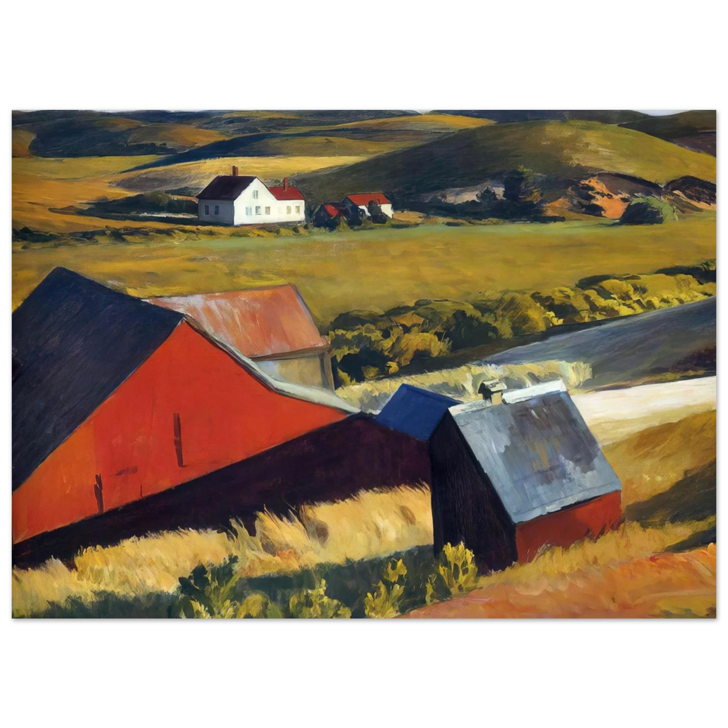 Edward Hopper - Cobbs Barns and Distant Houses Fine Art Poster