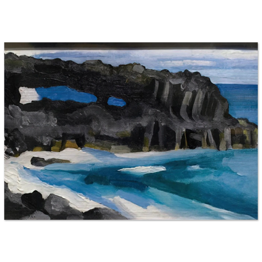 Black Lava Bridge, Hana Coast-No. II - Georgia O'Keeffe Brushed Aluminum Print - 70x100 cm / 28x40 inches | Georgia O'Keeffe Aluminum Print | Georgia O'Keeffe Prints