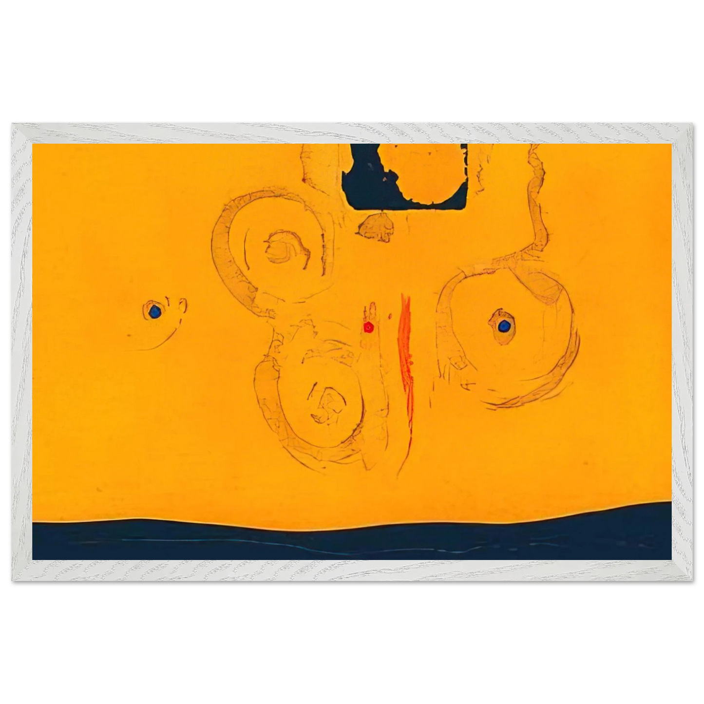 Helen Frankenthaler - Plaza Real - 1988 Wall art - 27x35 cm / 11x14 inches - Premium Wooden Framed Poster With Fine Art Paper-canvas - Black frame