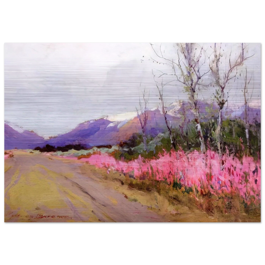 Fireweed Lane - Romanticism - Sydney Laurence Brushed Aluminum Print - 70x100 cm / 28x40 inches | Sydney Laurence Aluminum Print | Sydney Laurence Prints