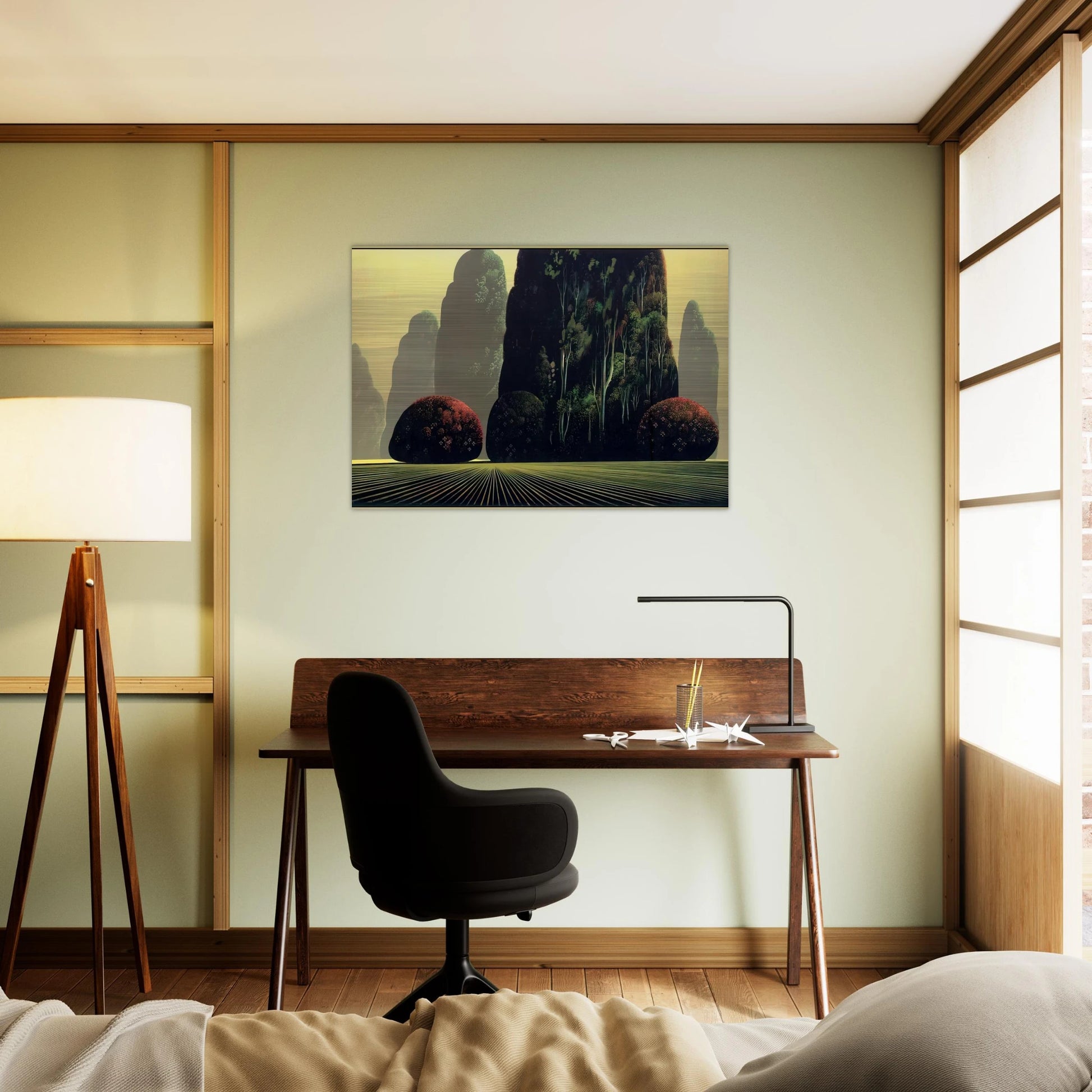Autumn Eucalyptus - Eyvind Earle Brushed Aluminum Print - 70x100 cm / 28x40 inches | Eyvind Earle Aluminum Print | Eyvind Earle Prints