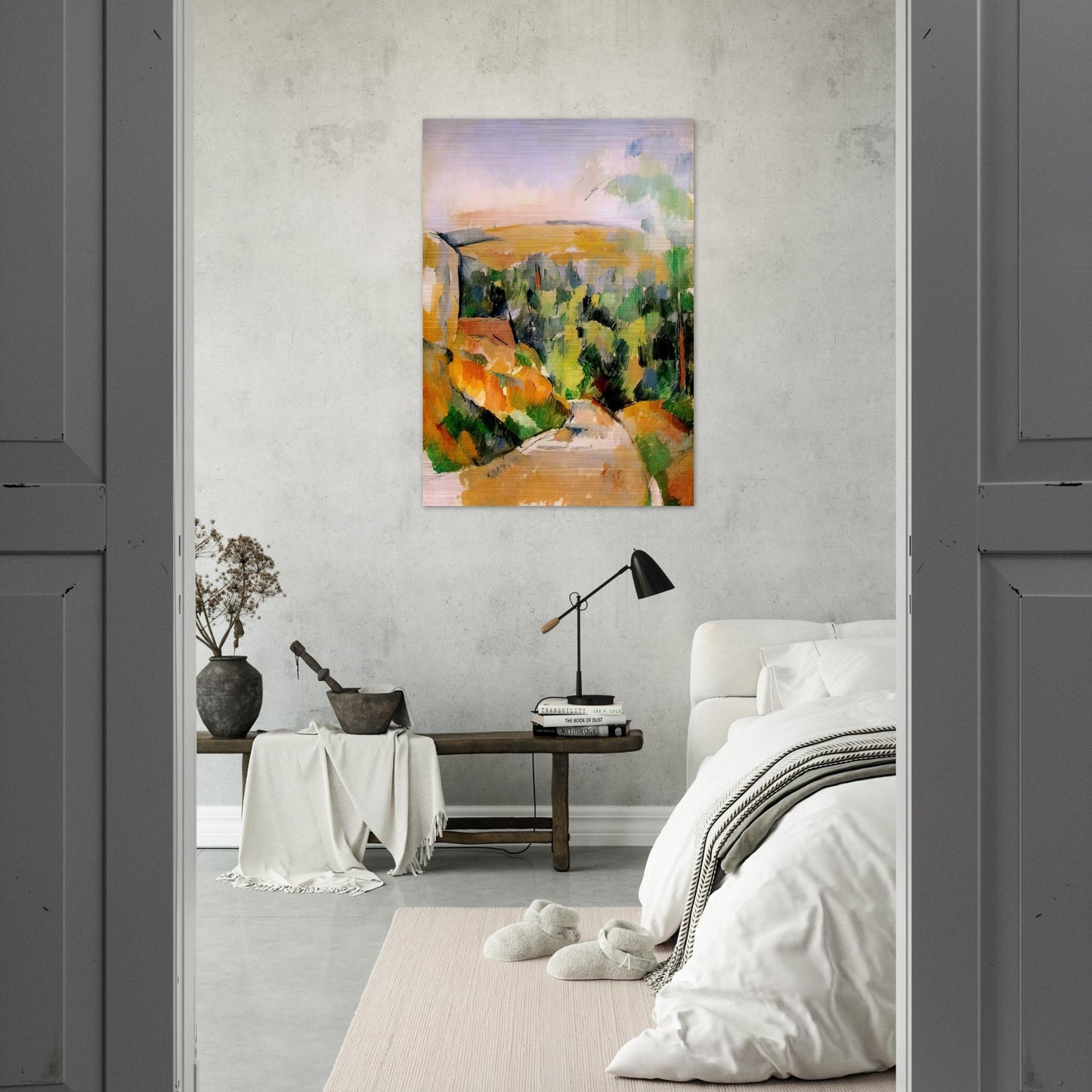 The Bend in the road - Paul Cézanne Brushed Aluminum Print - 70x100 cm / 28x40 inches | Paul Cézanne Aluminum Print | Paul Cézanne Prints