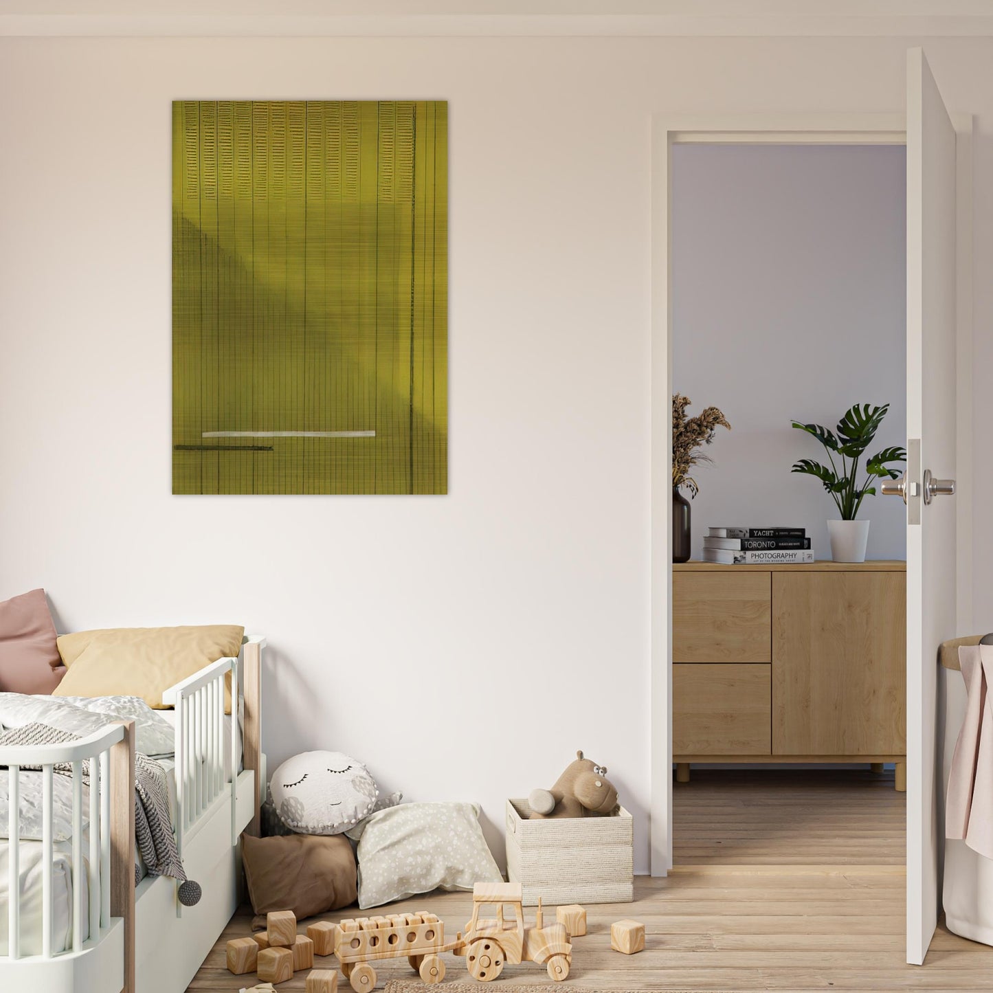 Grigio  Giallo Gray and Yellow - 1966 - Bice Lazzari Brushed Aluminum Print - 70x100 cm / 28x40 inches | Bice Lazzari Aluminum Print | Bice Lazzari Prints