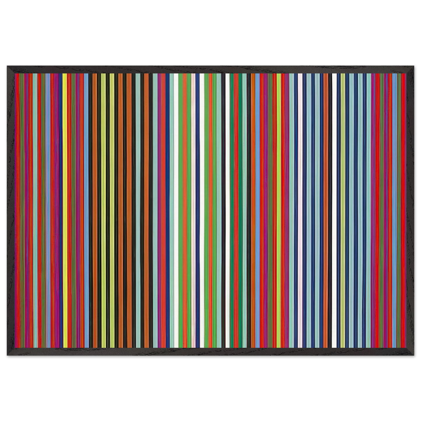 Flamingo - 1965 - Gene Davis 70x100 cm / 28x40 inches Framed Art Print – Black Wooden Frame
