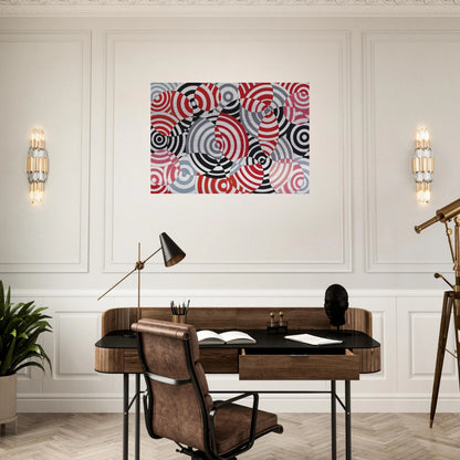 Interférences en rouge et gris No. 640 - 1963 - Antonio Asis Brushed Aluminum Print - 70x100 cm / 28x40 inches | Antonio Asis Aluminum Print | Antonio Asis Prints