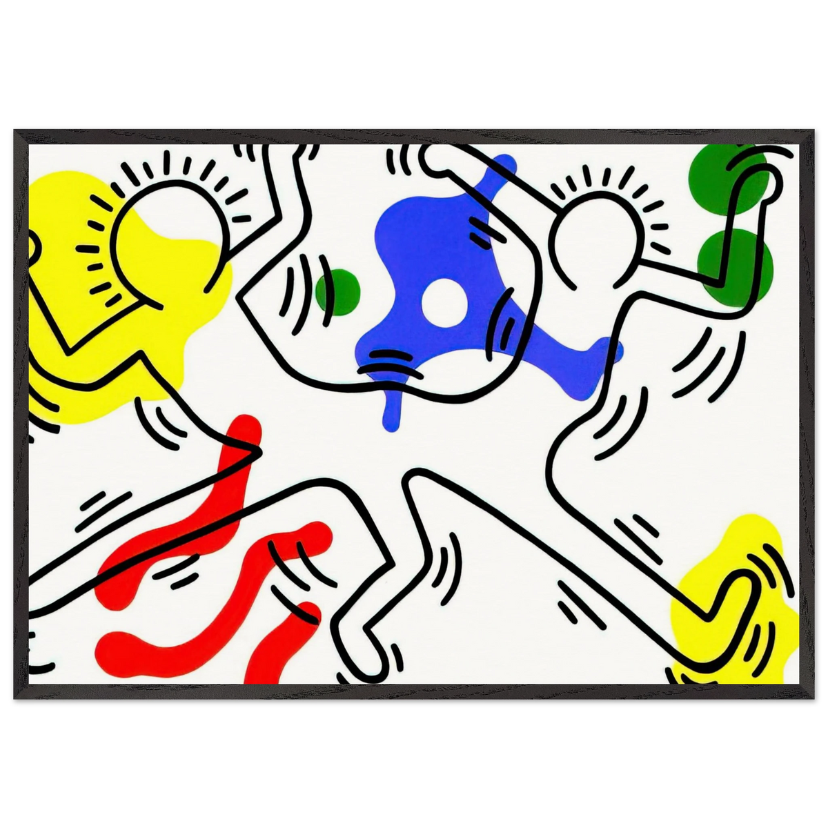 UNTITLED 1986 N3 - Keith Haring 70x100 cm / 28x40 inches Framed Art Print – Black Wooden Frame