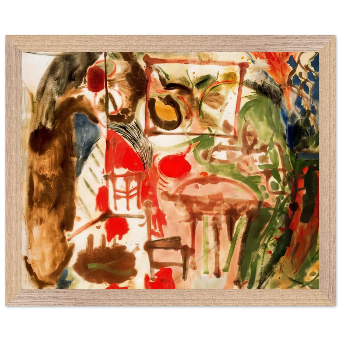 Helen Frankenthaler - Interior - 1957 Wall art - 50x70 cm / 20x28 inches - Premium Wooden Framed Poster With Fine Art Paper-canvas - Black frame