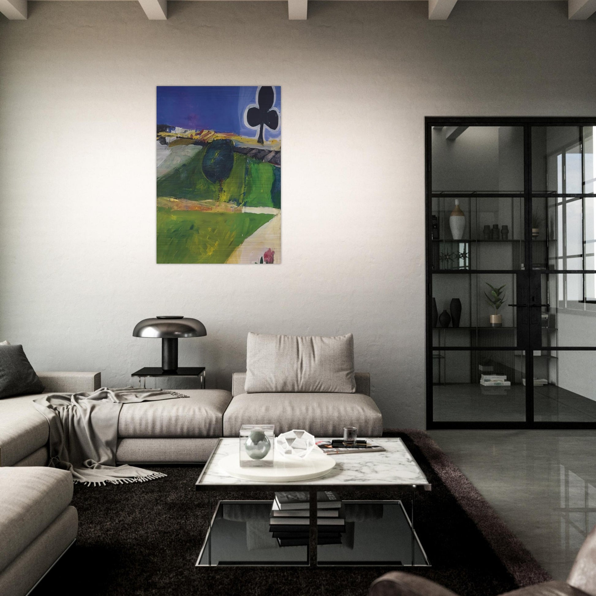 Landscape with Figure - Richard Diebenkorn Brushed Aluminum Print - 70x100 cm / 28x40 inches | Richard Diebenkorn Aluminum Print | Richard Diebenkorn Prints