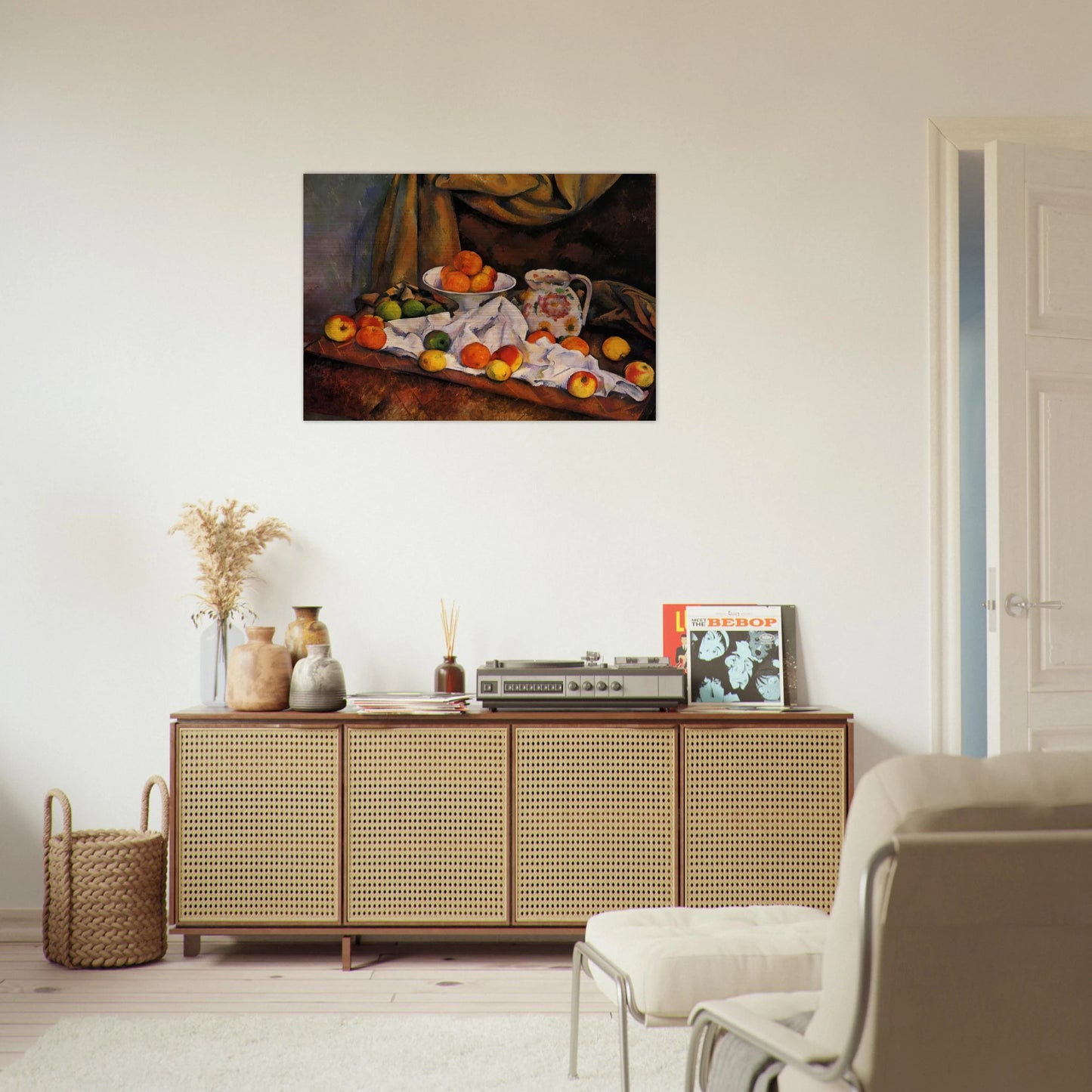 Fruit Bowl, Pitcher and Fruit - Paul Cézanne Brushed Aluminum Print - 70x100 cm / 28x40 inches | Paul Cézanne Aluminum Print | Paul Cézanne Prints