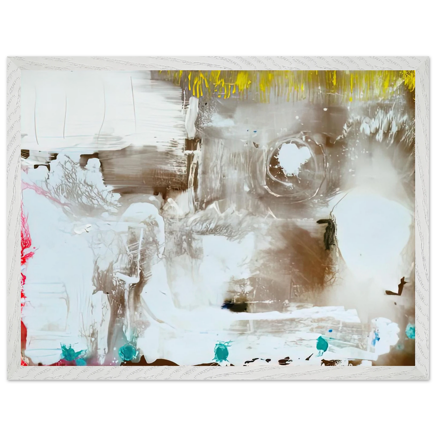 Helen Frankenthaler - Arctic Thaw, 1990- Wall Art - 60x80 cm / 24x32 inches - Premium Wooden Framed Poster With Fine Art Paper-canvas - White frame