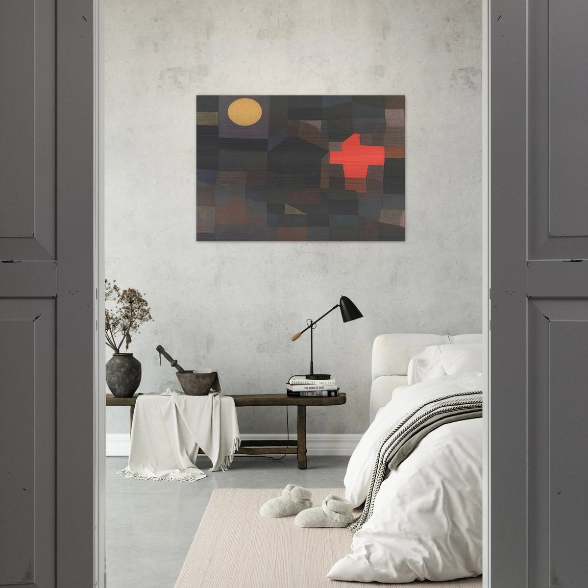 FIRE FULL MOON 1933 - Paul Klee Brushed Aluminum Print - 70x100 cm / 28x40 inches | Paul Klee Aluminum Print | Paul Klee Prints