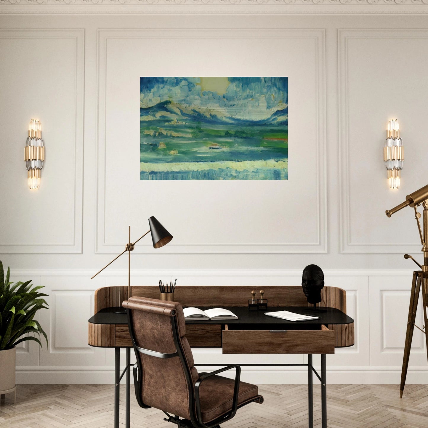 LANDSCAPE NEAR AMPURDAN 2 - Salvador Dali Brushed Aluminum Print - 70x100 cm / 28x40 inches | Salvador Dali Aluminum Print | Salvador Dali Prints