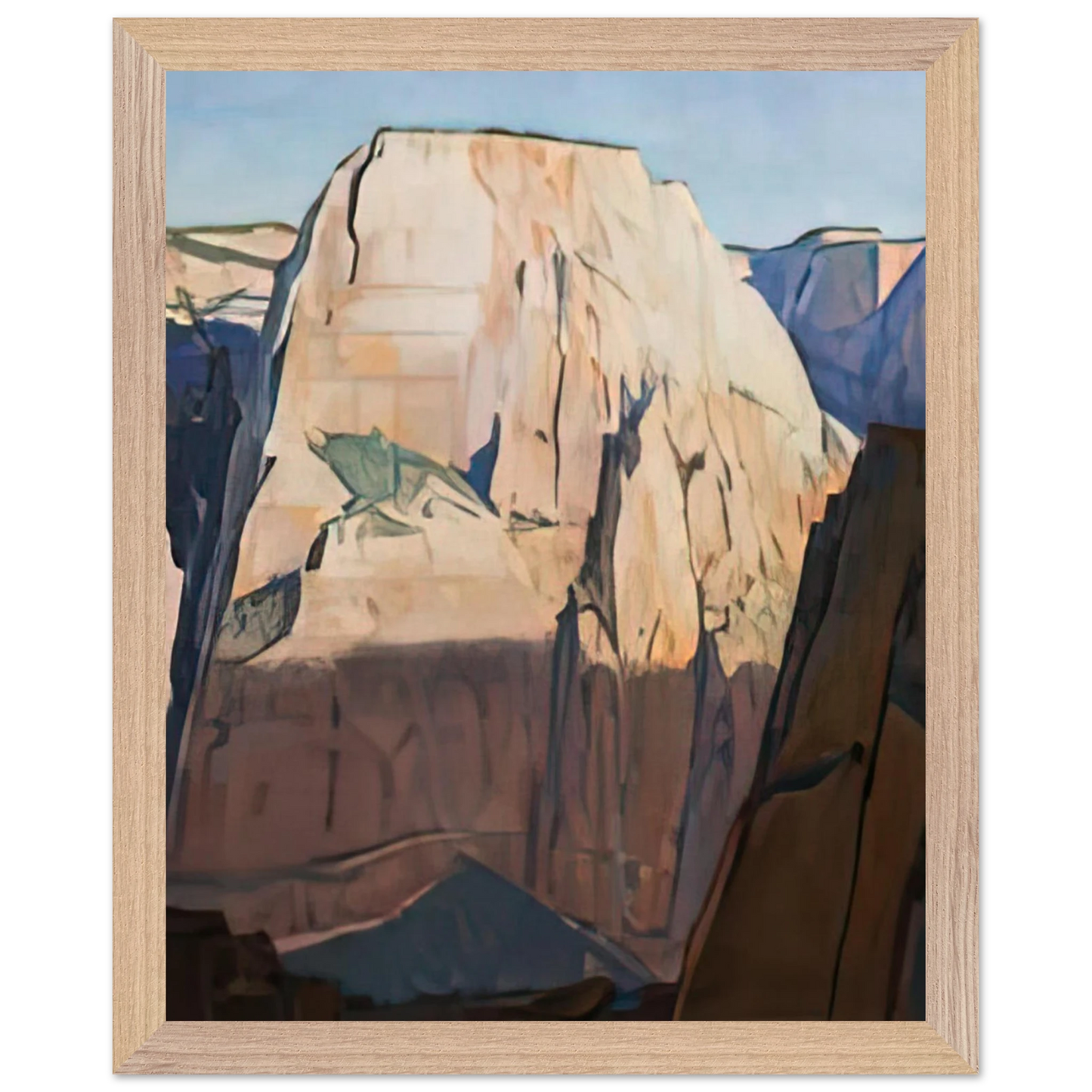 Maynard Dixon - GREAT WHITE THRONE ZION CANYON UTAH 1933 Wall art - 40x50 cm / 16x20 inches - Premium Wooden Framed Poster With Fine Art Paper-canvas - Wood frame