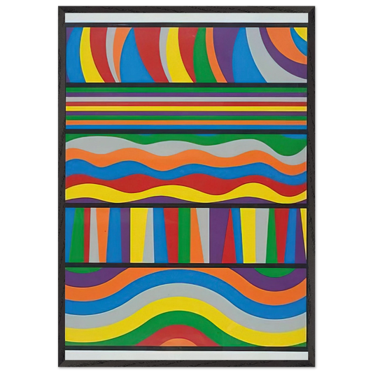 Linear Composition - Sol LeWitt 70x100 cm / 28x40 inches Framed Art Print – Black Wooden Frame
