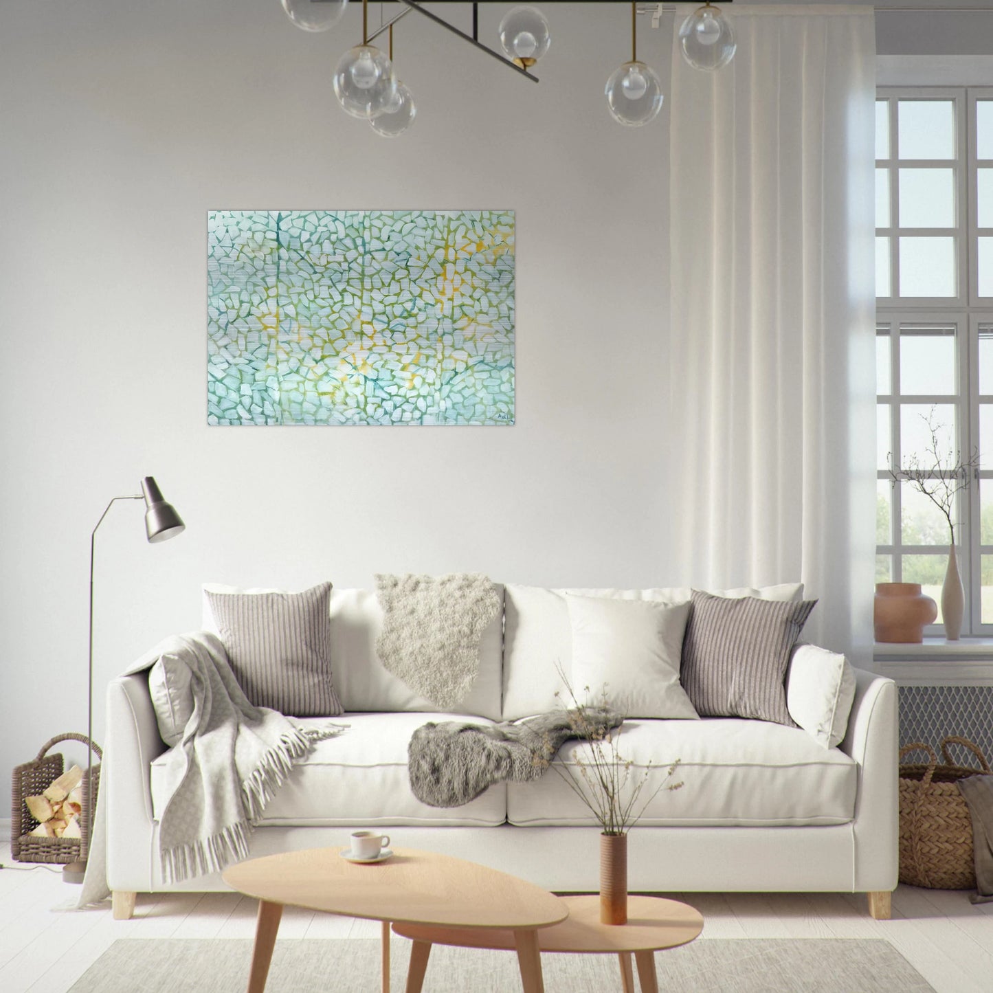 WHITE DAISIES RHAPSODY 1973 - Alma Woodsey Thomas Brushed Aluminum Print - 70x100 cm / 28x40 inches | Alma Woodsey Thomas Aluminum Print | Alma Woodsey Thomas Prints
