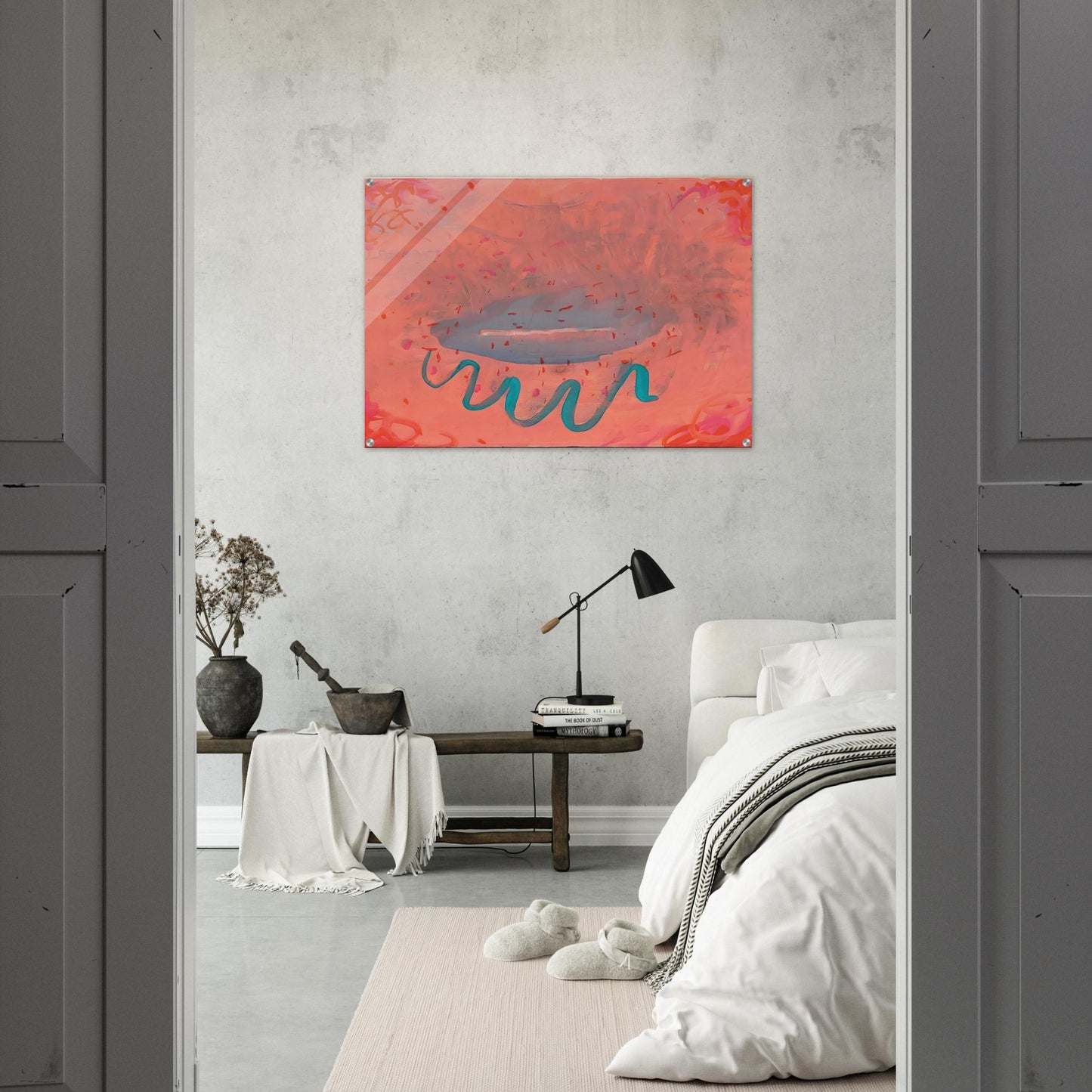 Untitled Lips with Turquoise - 1984 - Paul Thek Acrylic Print - 70x100 cm / 28x40″ inches