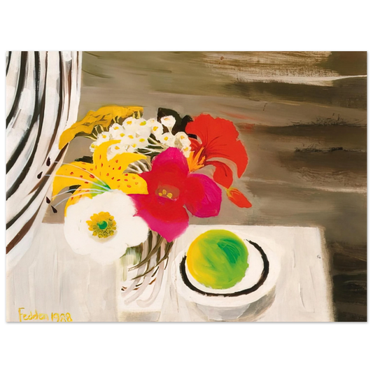 Mary Fedden - Still Life with Fruit and Flowers - 1988  75x100 cm / 30x40inches Fine Art Poster