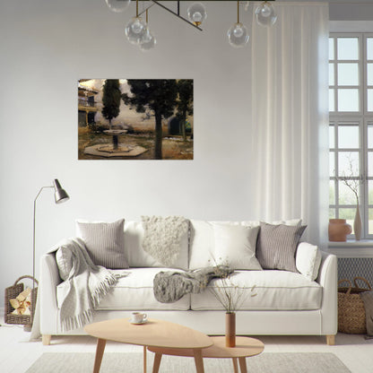 Alhambra, Patio de la Reja - John Singer Sargent Brushed Aluminum Print - 70x100 cm / 28x40 inches | John Singer Sargent Aluminum Print | John Singer Sargent Prints