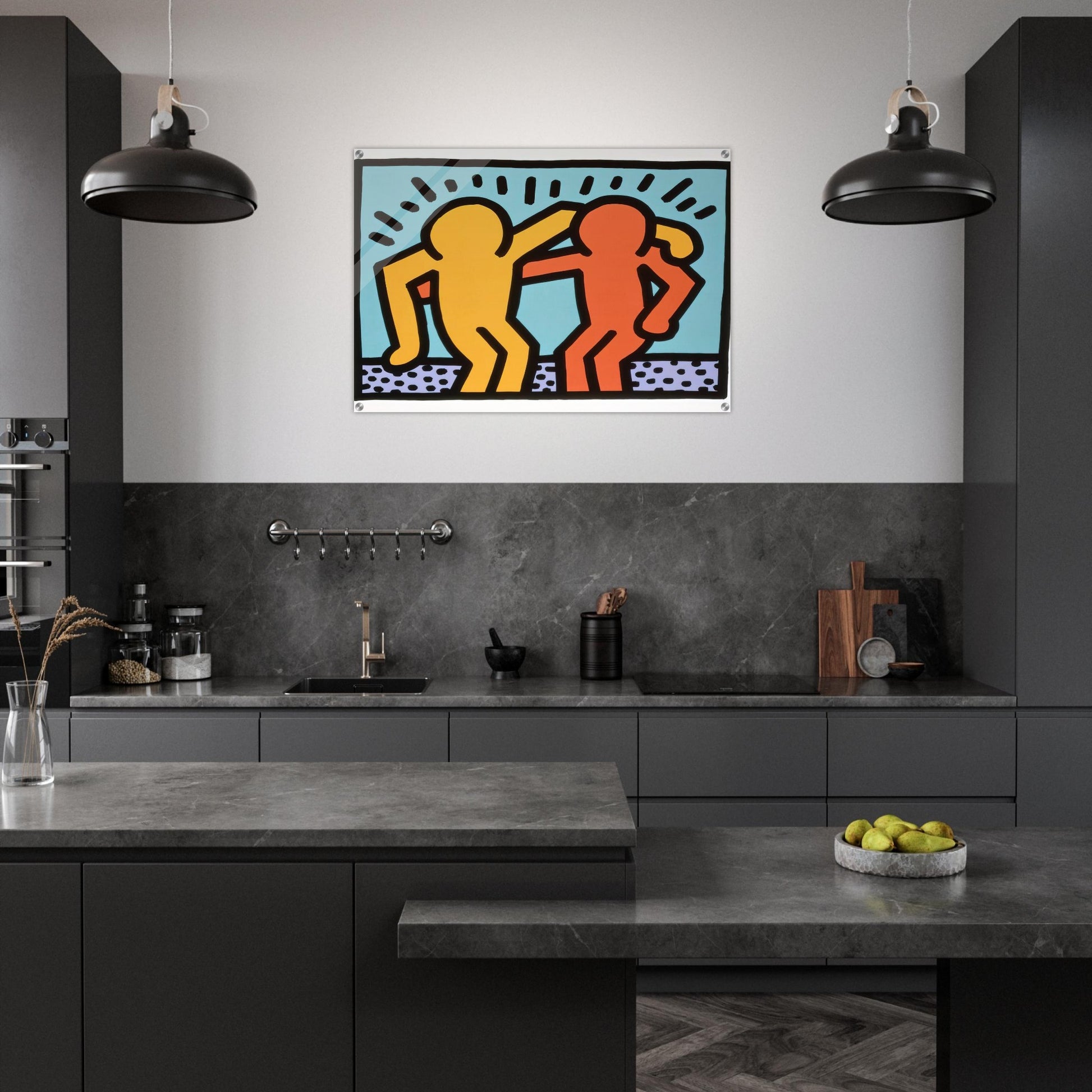 BEST BUDDIES 1990 - Keith Haring Acrylic Print - 70x100 cm / 28x40″ inches