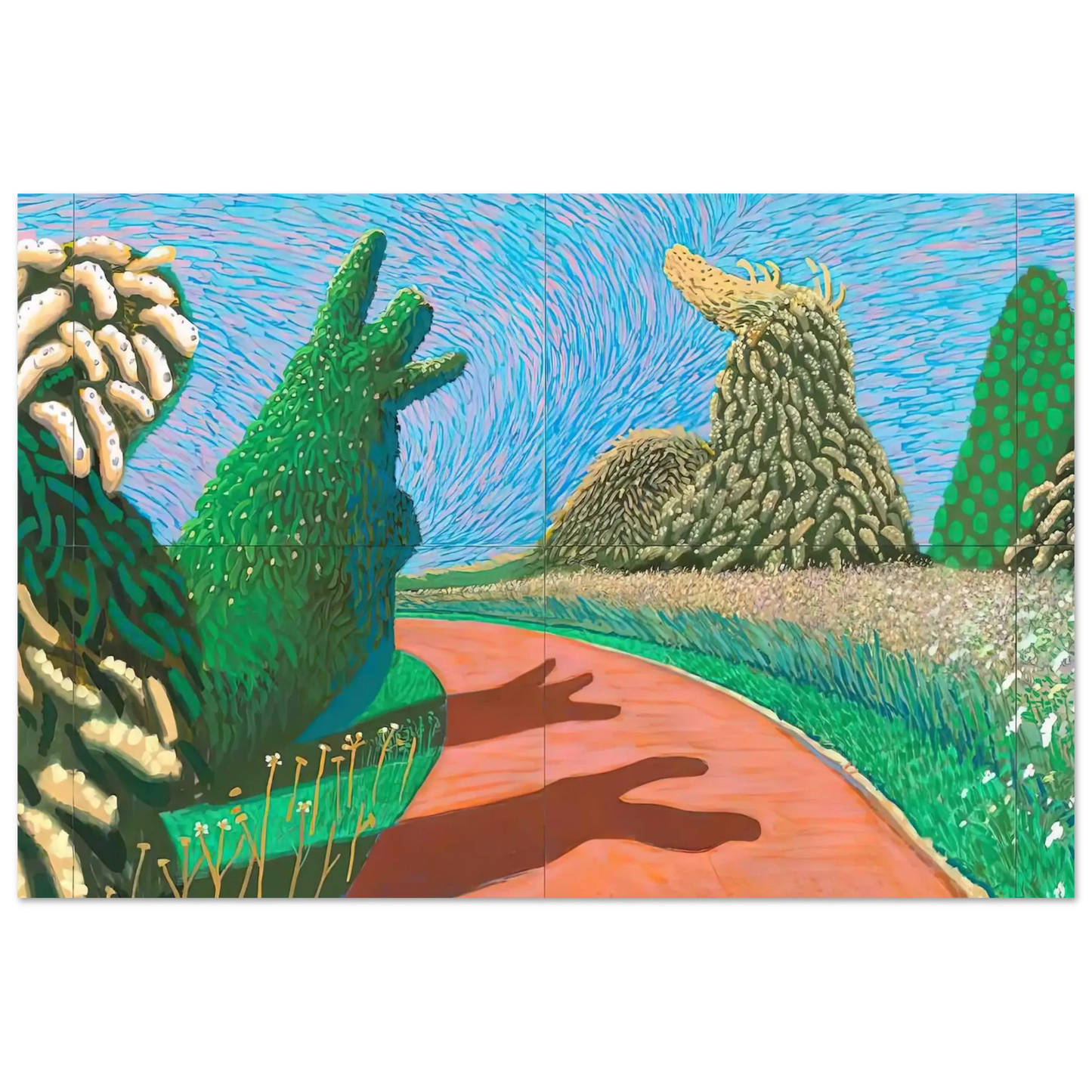 David Hockney - David Hockney Wall art - 60x80 cm / 24x32 Inches - Premium Wooden Framed Poster With Fine Art Paper - White frame