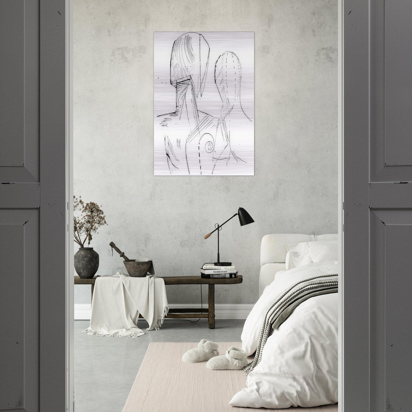 TWO MANNEQUINS - Giorgio de Chirico Brushed Aluminum Print - 70x100 cm / 28x40 inches | Giorgio de Chirico Aluminum Print | Giorgio de Chirico Prints