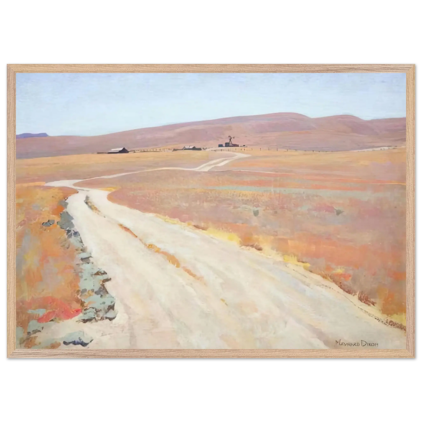 Maynard Dixon - ABANDONED RANCH 1935 Wall art - 30x45 cm / 12x18 Inches - Premium Wooden Framed Poster With Fine Art Paper - Black frame