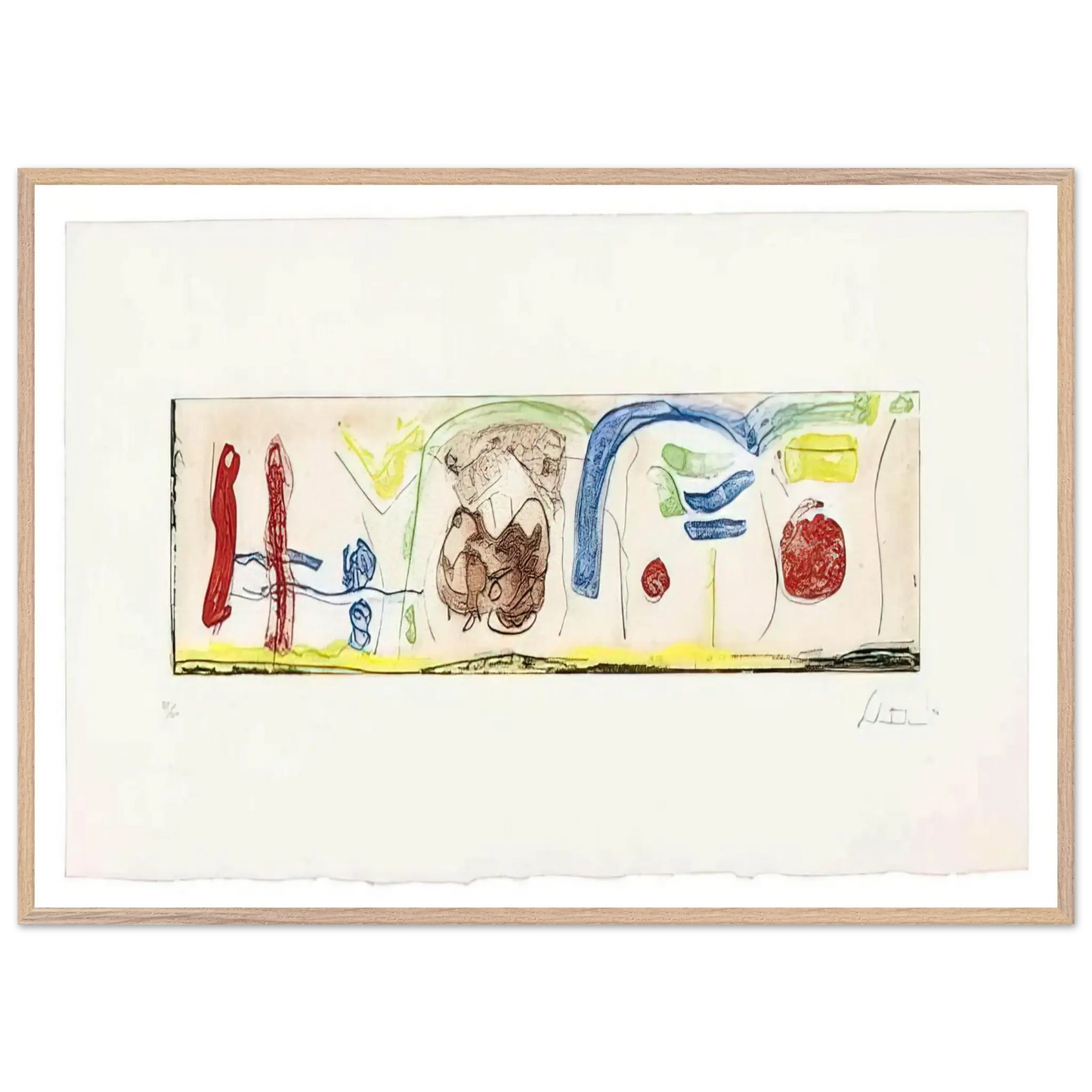 Helen Frankenthaler - Bridges - 1996 Wall art - A3 (29.7 x 42  cm) - Premium Wooden Framed Poster With Fine Art Paper - Wood frame