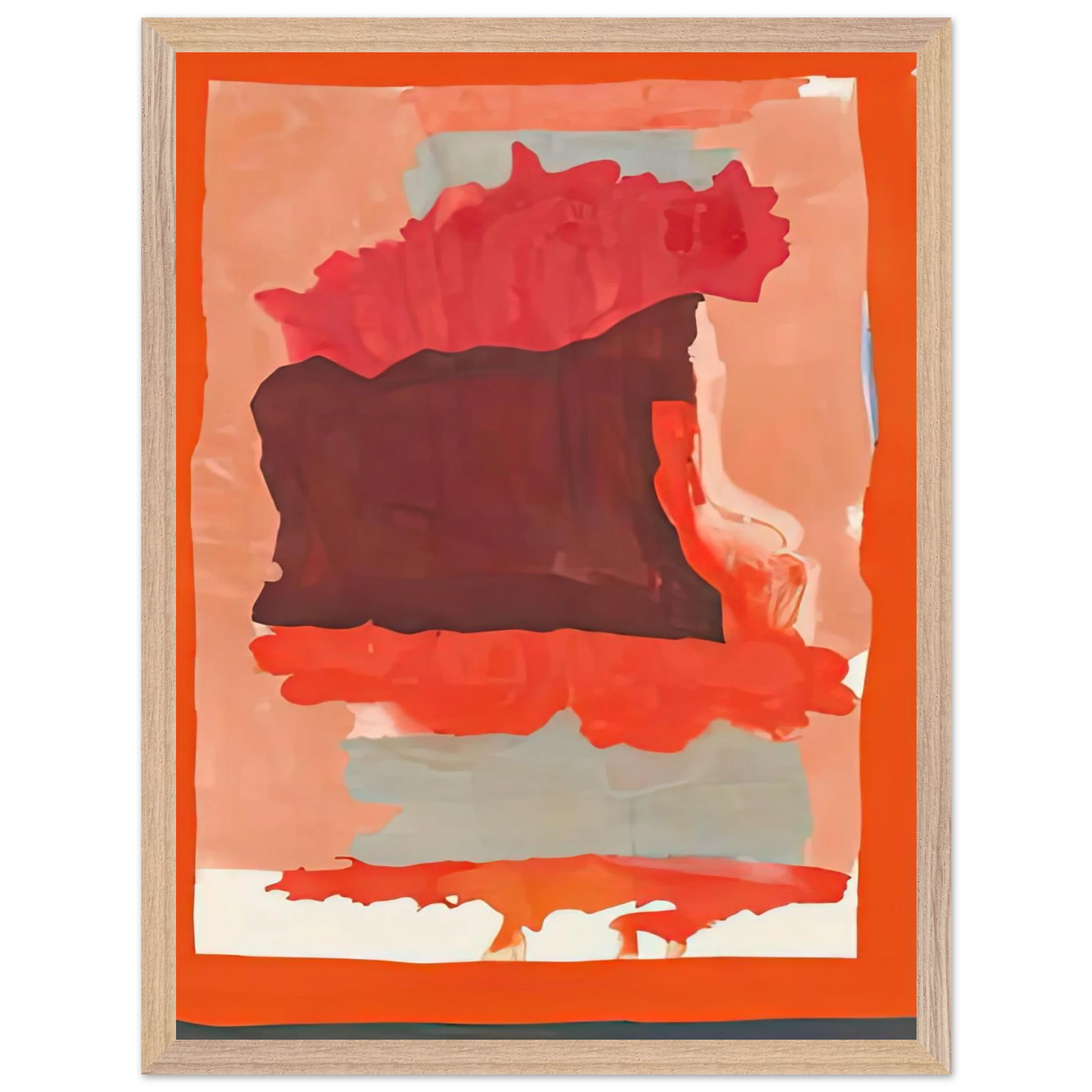 Helen Frankenthaler - Cape Orange, 1964- Wall Art - 60x80 cm / 24x32 inches - Premium Wooden Framed Poster With Fine Art Paper-canvas - Wood frame