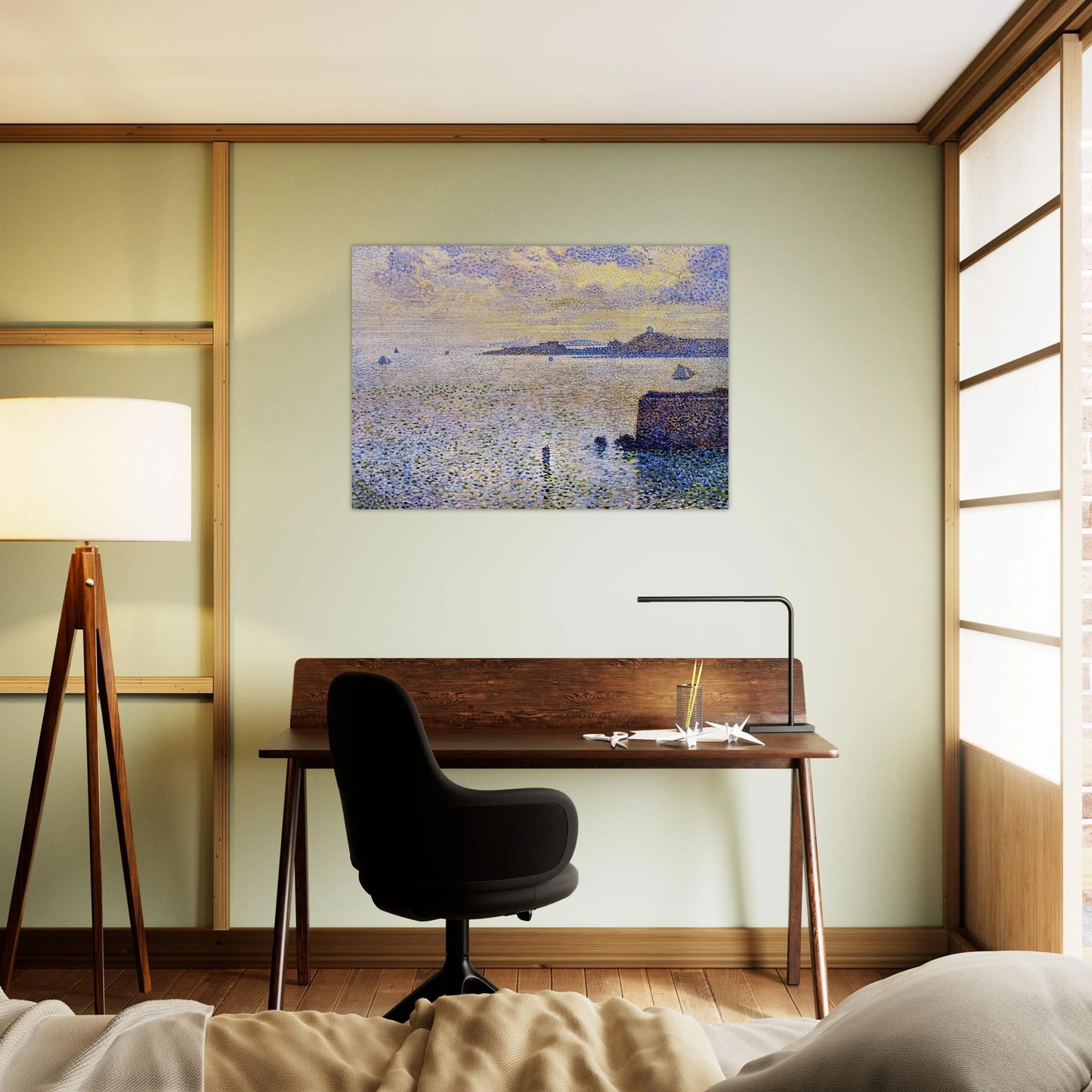 SAILBOATS AND ESTUARY 1892 - Theo van Rysselberghe Brushed Aluminum Print - 70x100 cm / 28x40 inches | Theo van Rysselberghe Aluminum Print | Theo van Rysselberghe Prints