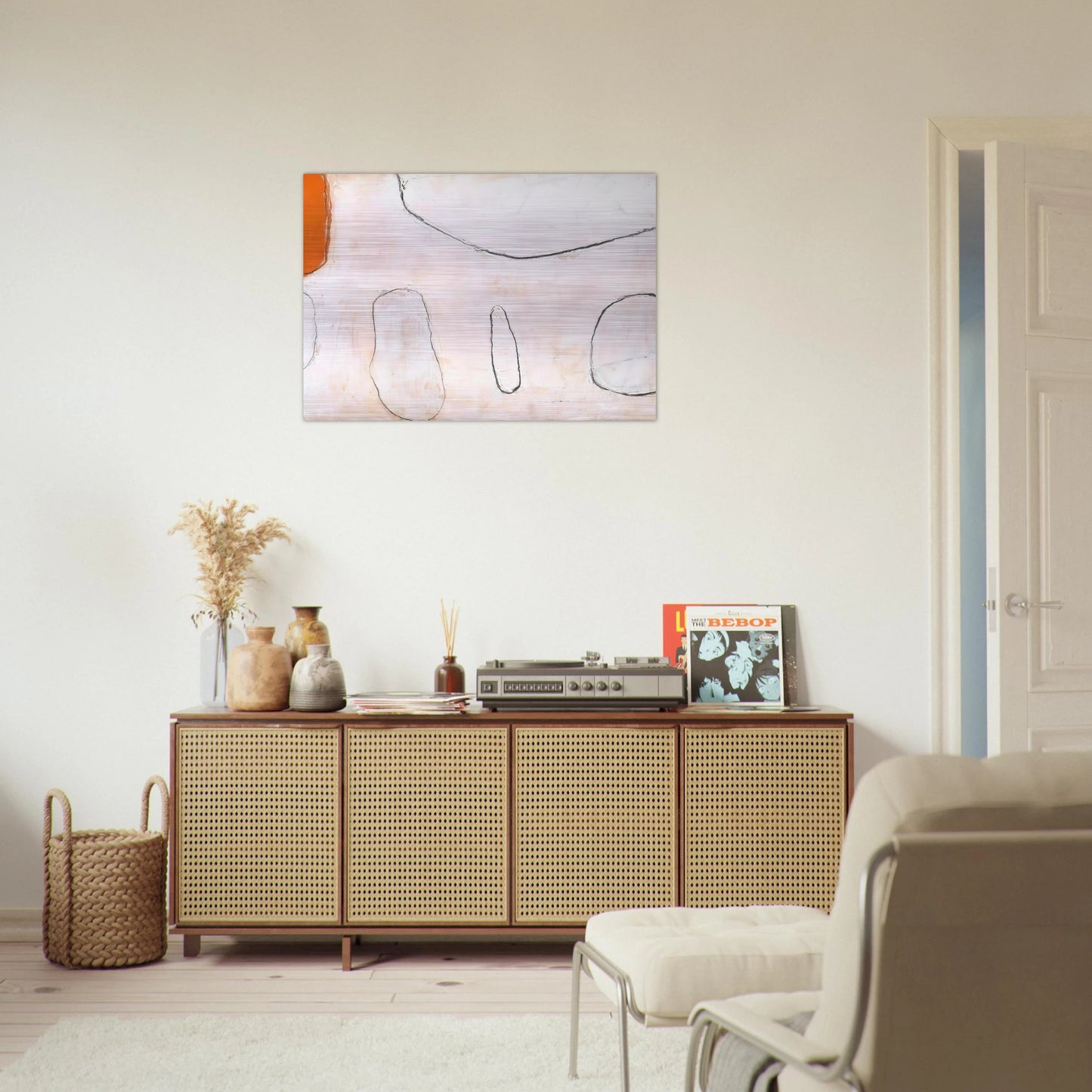 Orange and White - 1962 - William Scott Brushed Aluminum Print - 70x100 cm / 28x40 inches | William Scott Aluminum Print | William Scott Prints