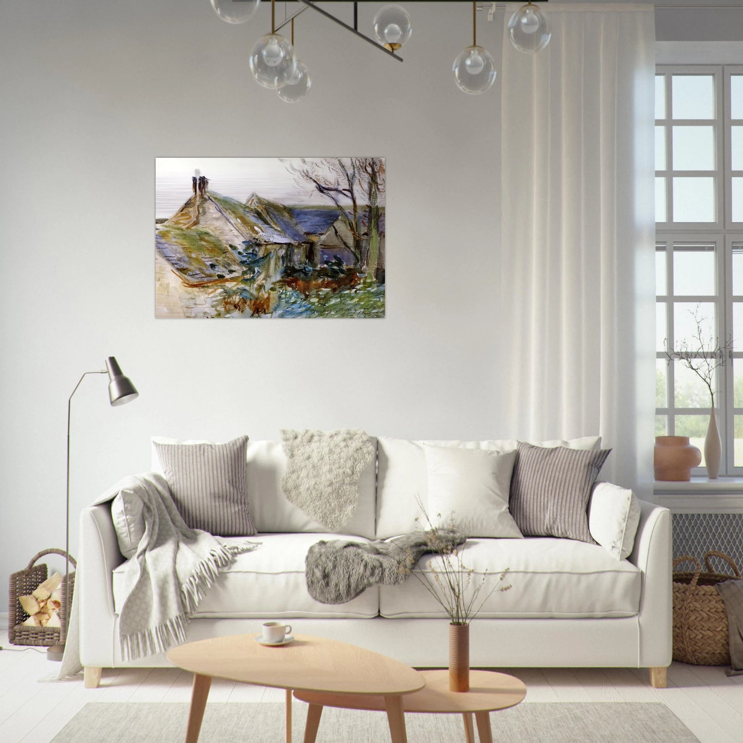 Cottage at Fairford, Gloucestershire - John Singer Sargent Brushed Aluminum Print - 70x100 cm / 28x40 inches | John Singer Sargent Aluminum Print | John Singer Sargent Prints