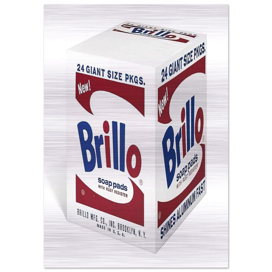 Brillo Soap Pads - Andy Warhol Brushed Aluminum Print - 70x100 cm / 28x40 inches | Andy Warhol Aluminum Print | Andy Warhol Prints