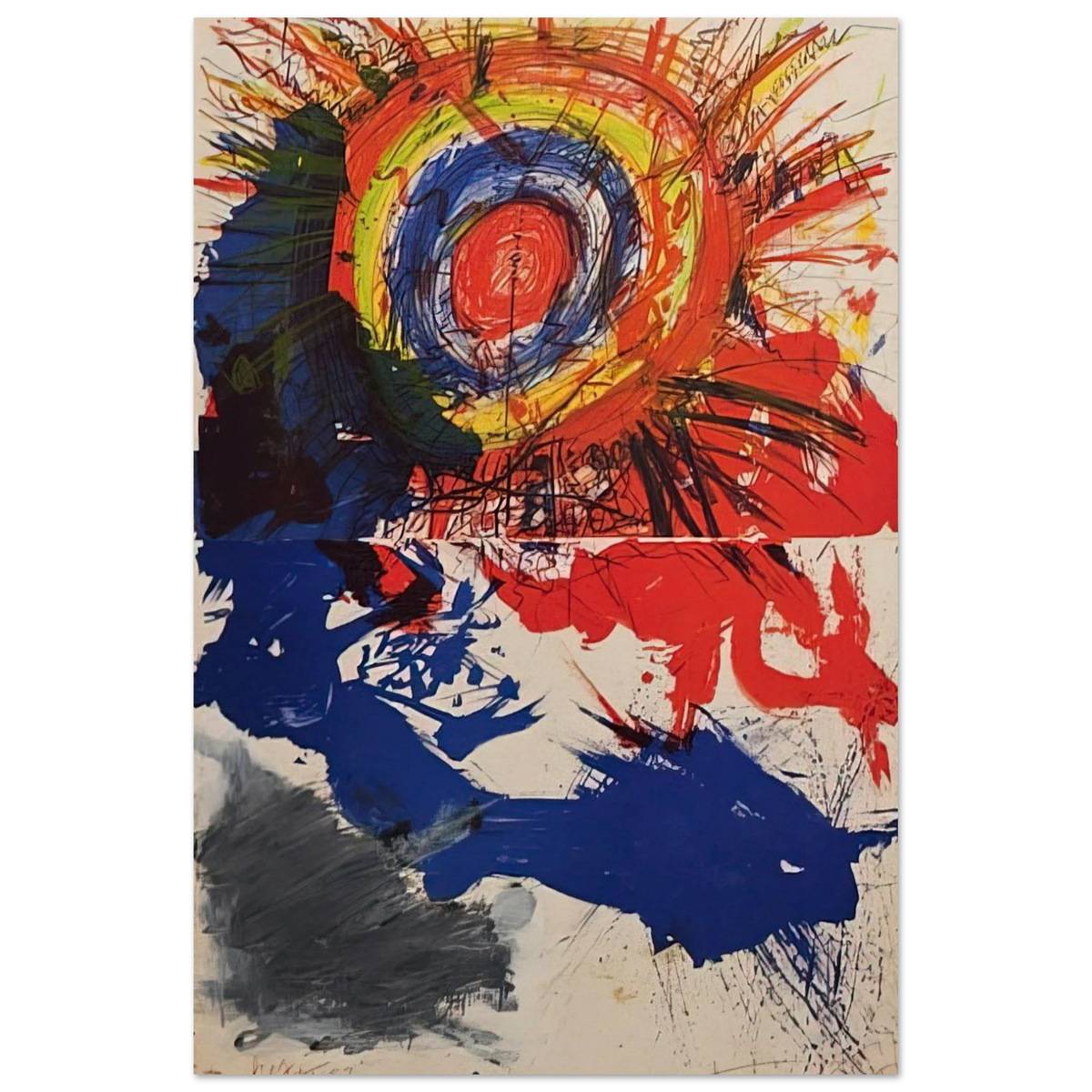 Composition - 1957 - Walasse Ting Art Prints - 100x150 cm / 40x60″ inches | Walasse Ting Poster | Walasse Ting Prints
