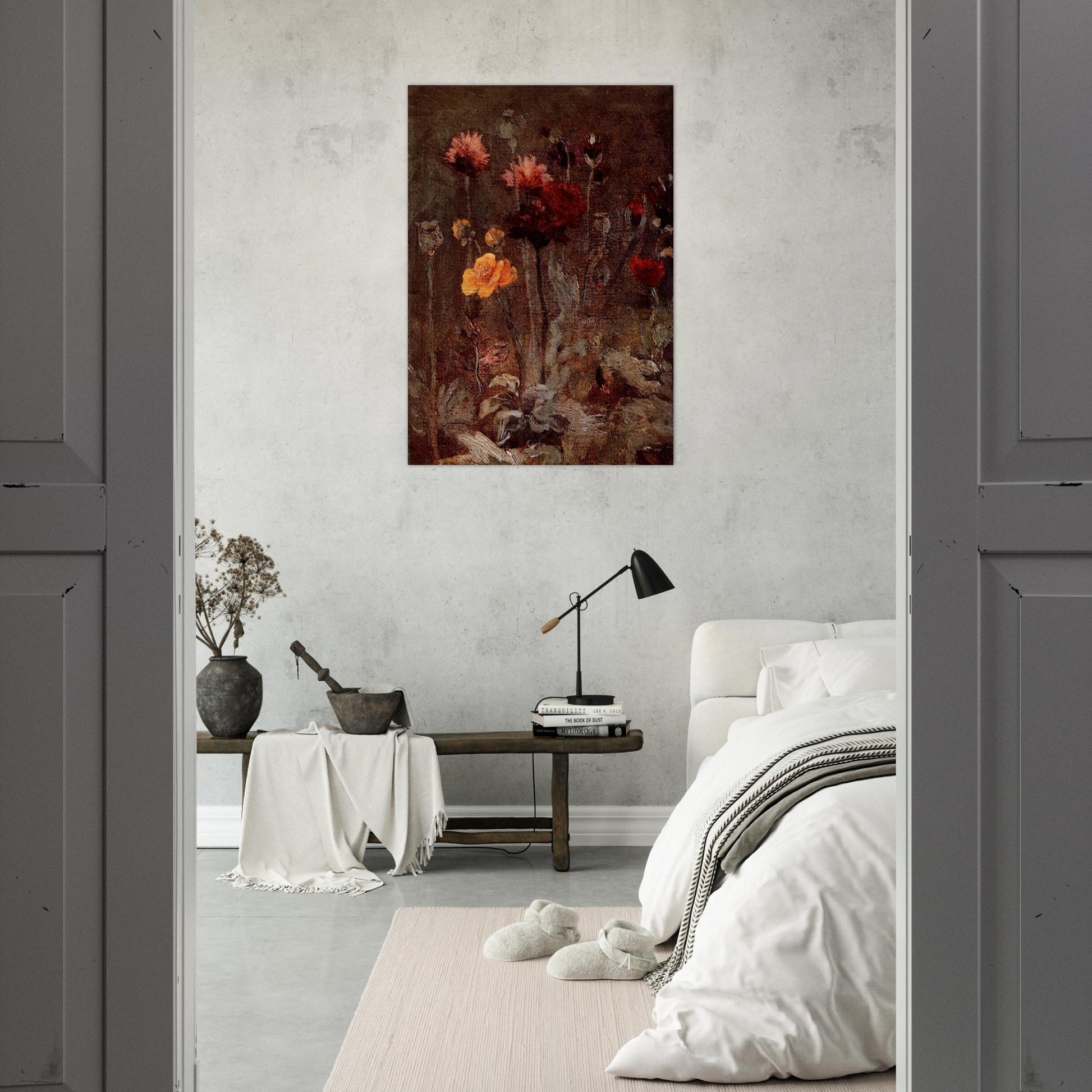 Still Life with Scabiosa and Ranunculus - Vincent van Gogh Brushed Aluminum Print - 70x100 cm / 28x40 inches | Vincent van Gogh Aluminum Print | Vincent van Gogh Prints
