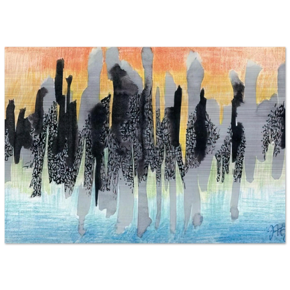 Flames - 1961 - Johannes Itten Brushed Aluminum Print - 70x100 cm / 28x40 inches | Johannes Itten Aluminum Print | Johannes Itten Prints