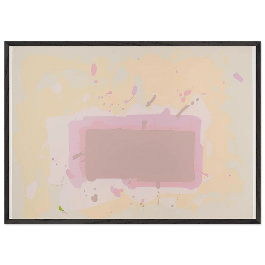 Pale Yellow Pink and Brown - 1971 - John Hoyland 70x100 cm / 28x40 inches Framed Art Print – Black Wooden Frame