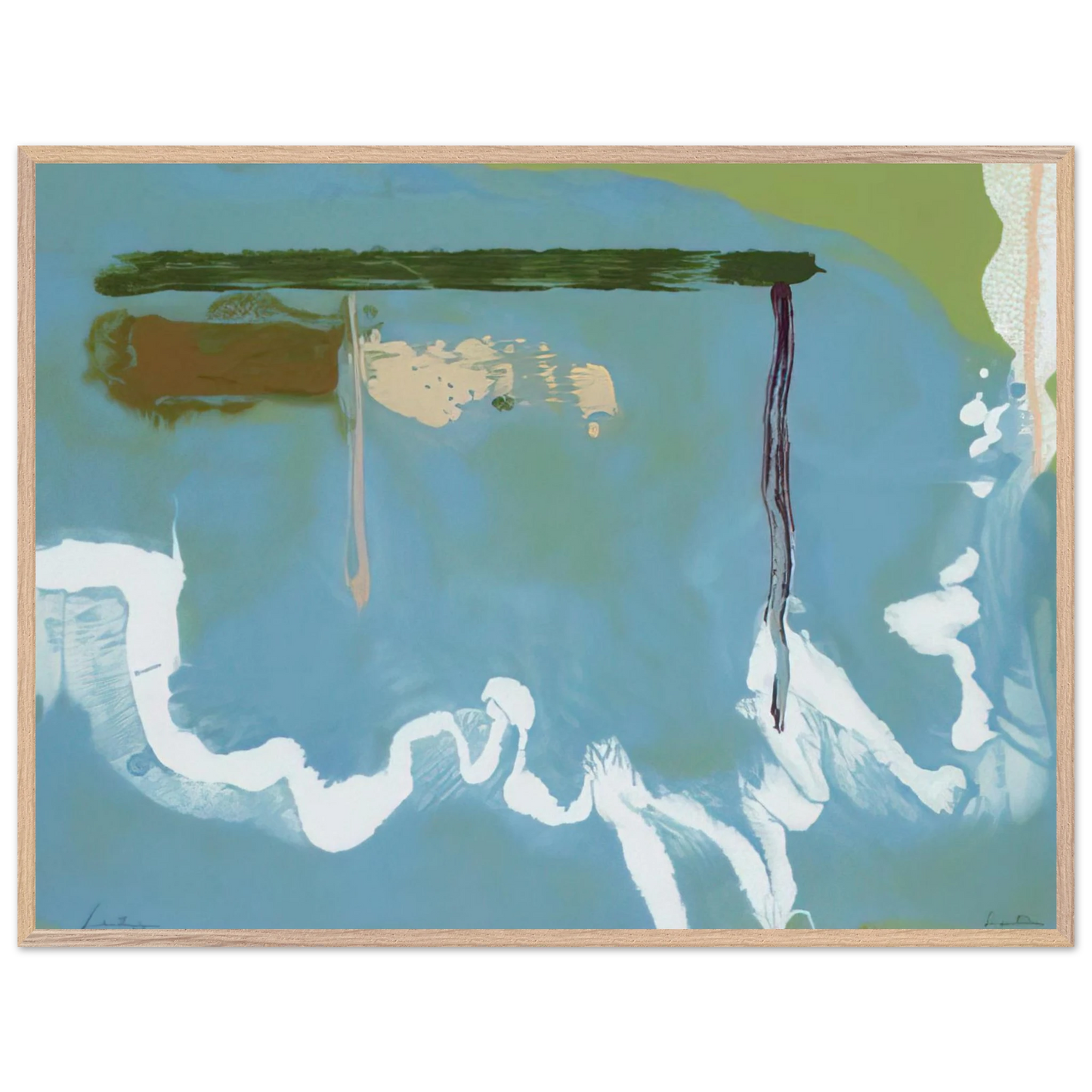 Helen Frankenthaler - Skywriting - 1997 Wall art - 60x80 cm / 24x32 inches - Premium Wooden Framed Poster With Fine Art Paper-canvas - White frame