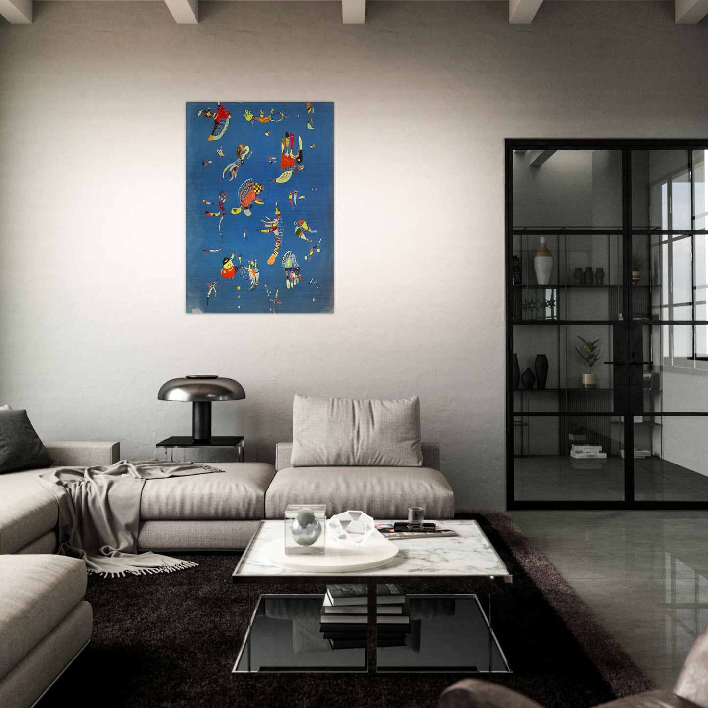 SKY BLUE 1940 - Wassily Kandinsky Brushed Aluminum Print - 70x100 cm / 28x40 inches | Wassily Kandinsky Aluminum Print | Wassily Kandinsky Prints