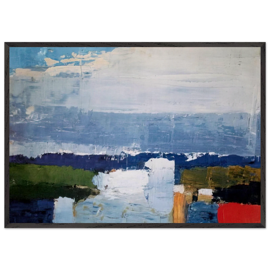 Paysage du midi - Art Informel - Nicolas de Stael 70x100 cm / 28x40 inches Framed Art Print – Black Wooden Frame