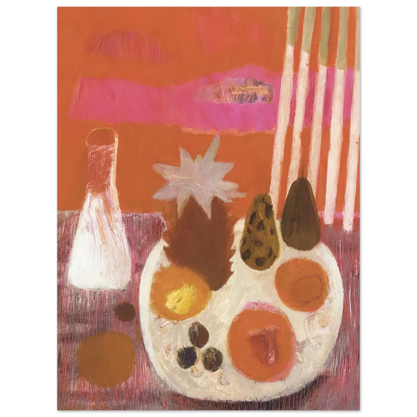 Mary Fedden - Still life, Merindol - NaÃƒÂ¯ve Art Primitivism  75x100 cm / 30x40inches Fine Art Poster