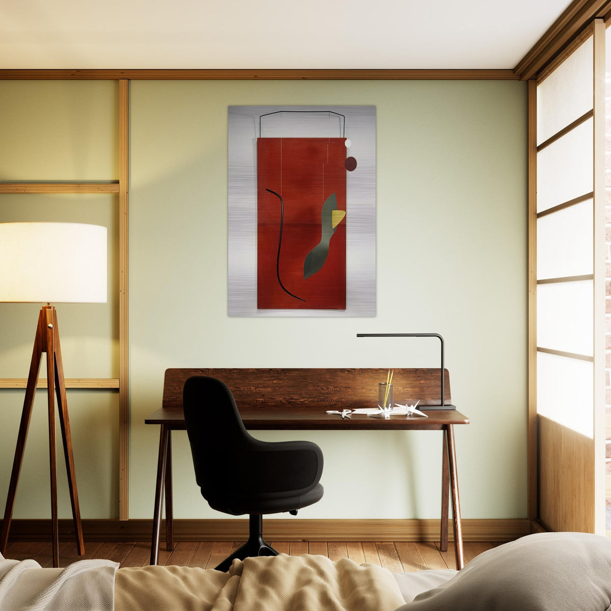 RED PANEL 1936 - Alexander Calder Brushed Aluminum Print - 70x100 cm / 28x40 inches | Alexander Calder Aluminum Print | Alexander Calder Prints