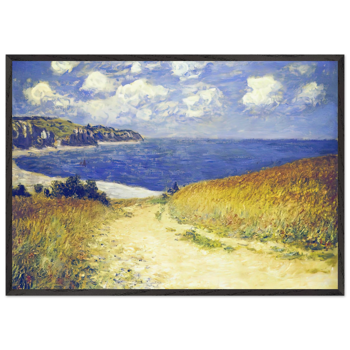 Alley near Pourville - claude monet 70x100 cm / 28x40 inches Framed Art Print – Black Wooden Frame